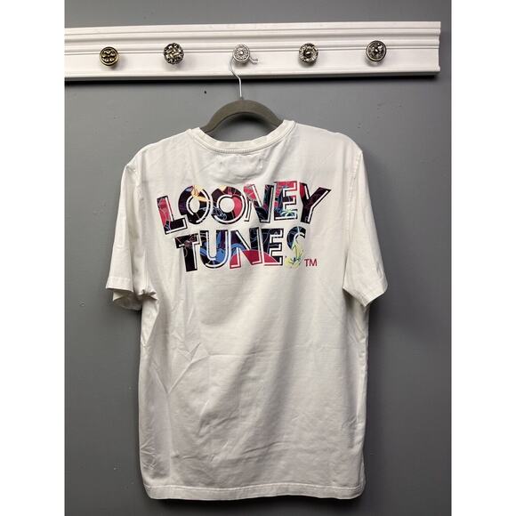 Looney Tunes Shirt Adult Large White Bug Bunny Taz Cartoons Thats All Folks - Picture 2 of 5